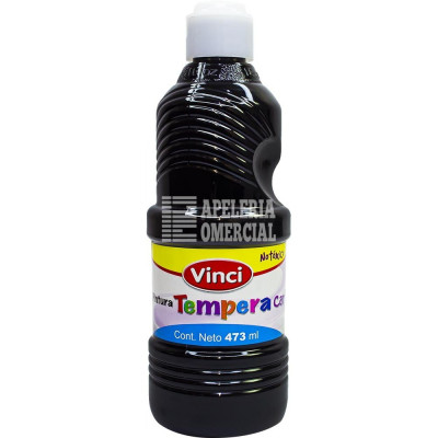 PINTURA TEMPERA VINCI 473 ML. COLOR NEGRO