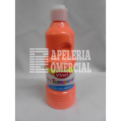 PINTURA TEMPERA VINCI 473 ML. NARANJA NEON